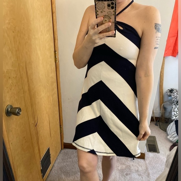 Anthropologie Saturday Sunday Chevron Striped Beachy Halter Dress - Picture 5 of 12